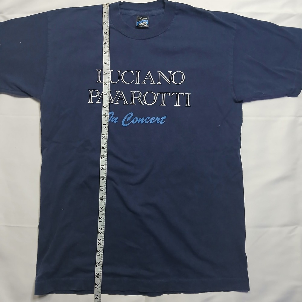 Vintage Luciano Pavarotti In Concert T-Shirt Navy Blue Screen Stars Mens Medium - Picture 6 of 6